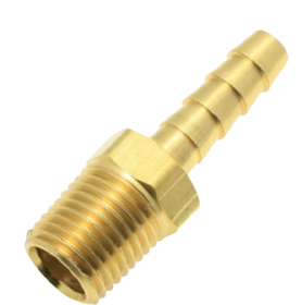 (IFS-07P03-0302) Single Tail Barb Brass Fittings Size 3/16" Hose Barb x 1/8" NPT Male Straight 